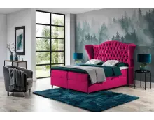 PRATO K20 romantyczne łóżko kontynentalne 180x200 z pojemnikiem, duże, pikowane zagłowie